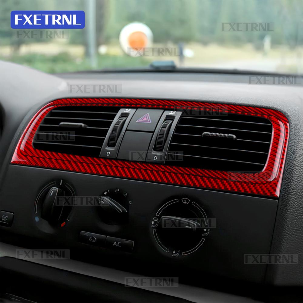 For Skoda Fabia 2 MK2 5J 2007 2008 2009 2010 2011 2012 2013 2014 Real Soft Carbon Fiber Sticker Car Central Control Air Outlet