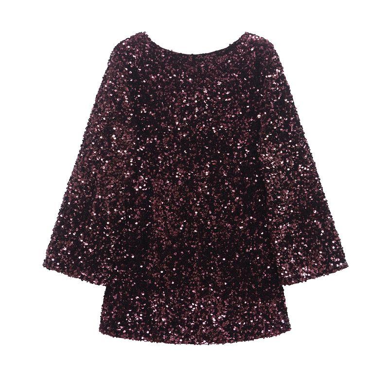 Araltay New Arrival Fashion Style Women's Clothing Fashion All-Match Casual Minimalist Sequin Bows Short Dress