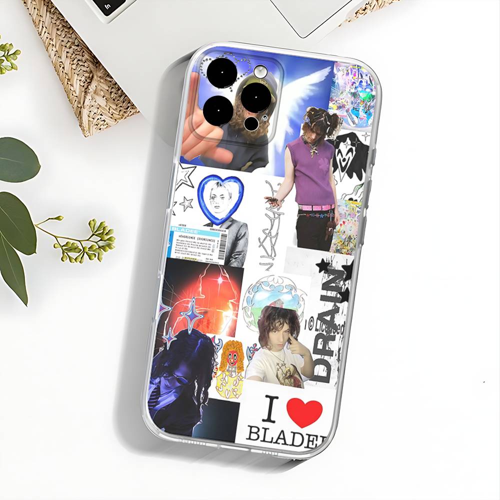 Bladee 333 Drain Gang Phone Case For iPhone 17,16,15,14,13,12,11 Pro,Max,Plus,X,XS,XR,SE4,E Mini Transparent Soft Cover