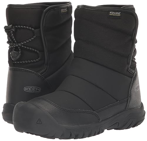 KEEN PUFFRIDER WP Kids' Boots, Black/Steel Grey
