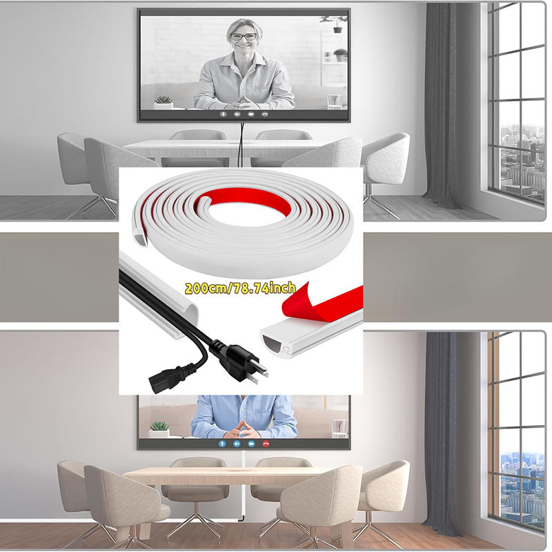 1PCS PVC Self-Adhesive Wall Cable Cover Easy Wire Management for Flooring Invisible Home Decor Cable Channel Floor Cord Organizer Decorative Concealer