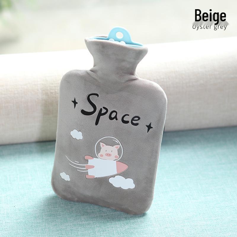 Bolsa de Água Quente Pelúcia Pelo de Coelho Estilo Coreano Extra Grande - Aquecedor de Mãos Compressão Quente PVC.