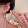 Silver cold water drop stud earrings women's new Chinese niche design high-end earrings simple and versatile earrings