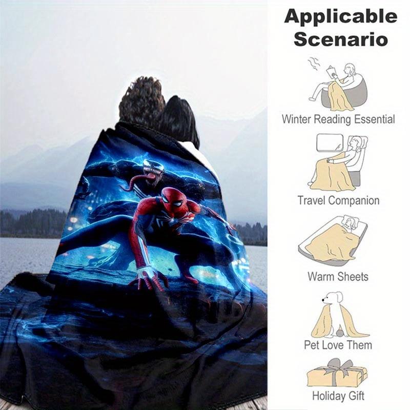 1pc Spider-Man Printing Blanket - Soft, All-Season Throw for Living Room, Bedroom,Personalized Gift with Adorable Cartoon Design