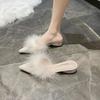 Fashion Outside Shoes Furry Women's Slippers and Ladies Sandals 39 Korea Style Slides Cheap Liquidation High Quality Top Designs Shoe