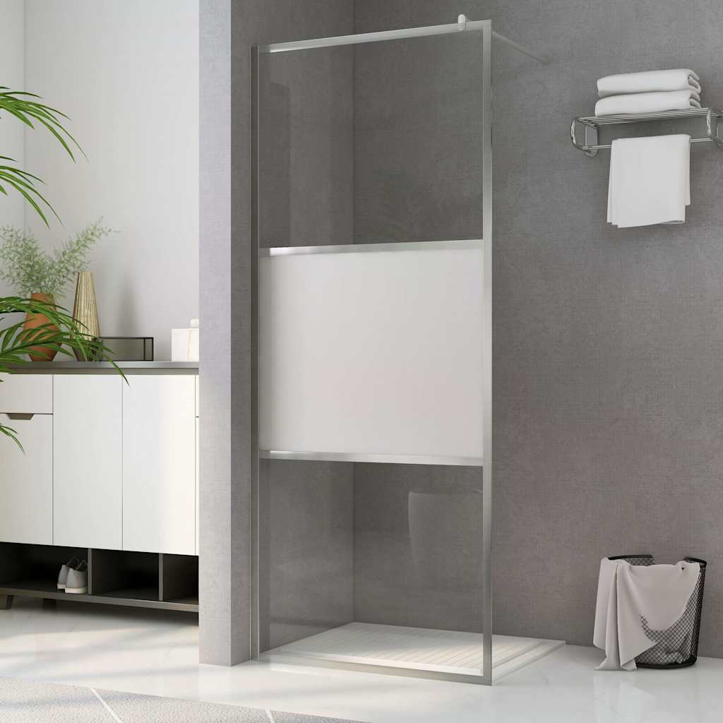 VidaXL Duschwand für Begehbare Dusche Halbmattiertes ESG-Glas 80x195cm