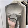 Semi-turtleneck Spring and Autumn Soft Waxy Thin Bottoming Shirt Women's New Slim-fitting Mid-neck Knitted Sweater with Top Inside