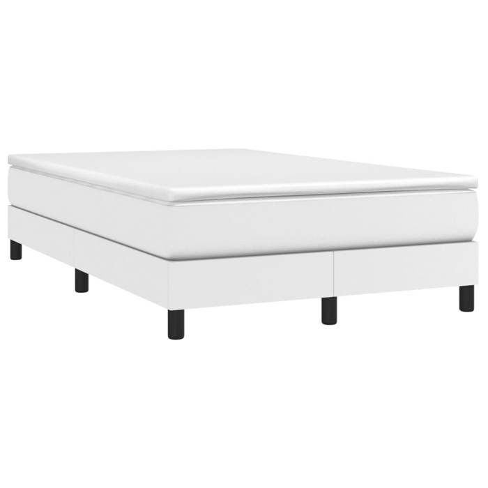 Maison Exclusive - Sommier à lattes de lit avec matelas Blanc 120x200cm Similicuir