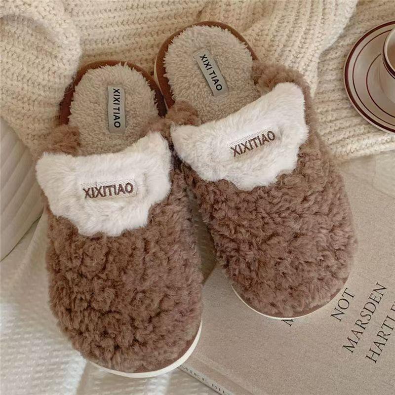 

Зимние хлопковые тапочки женские студенческие с бантом толстая подошва противоскользящие теплые домашние повседневные универсальные домашние тапочки 40-41