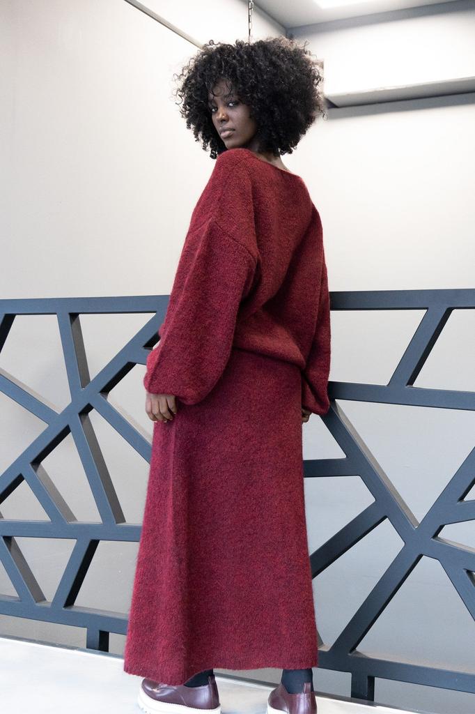 Burgundy wool skirt 36/38