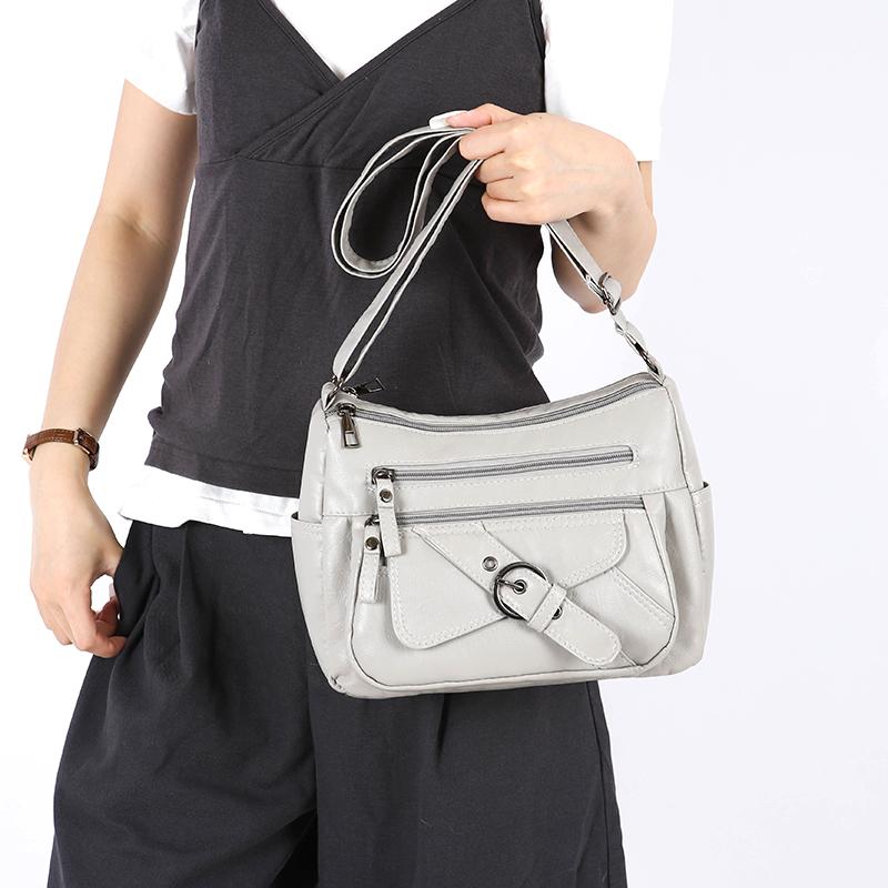 Vintage Women's Shoulder Bag Large Capacity PU Middle-aged Mother Bag