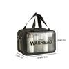 Double-Layer Waterproof Toiletry Bag - Transparent Dry & Wet Separation Cosmetic Organizer, Lightweight Travel Wash Bag for Women & Men