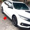 For Honda Civic 2015+ Hatchback Sedan Type-R Side Skirt Extension Line Rocker Panels Guard Body Kit ABS Gloss Black