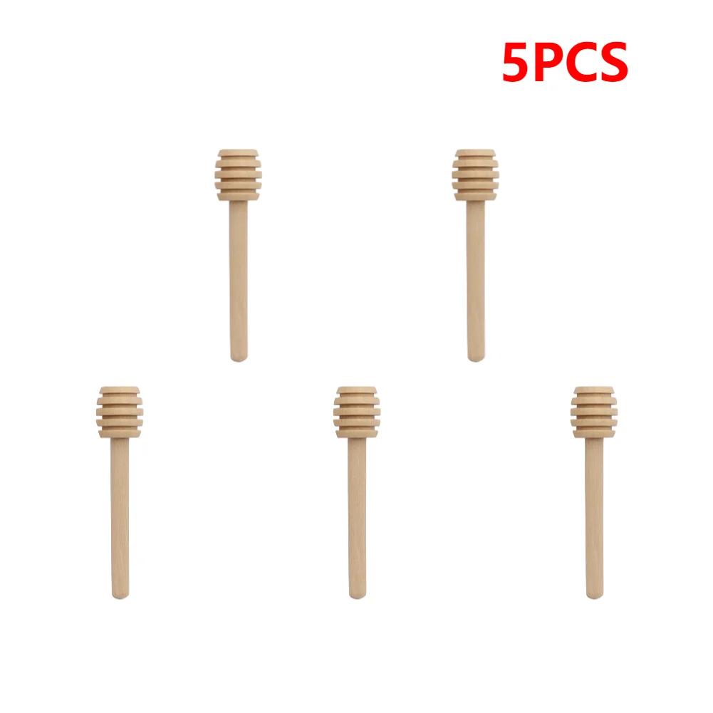 1-100PCS Wood Honey Spoon Stick Honey Stir Bar Mixing Handle Honey Wood Dipper Jar Spoon Honey Dipper Wooden Stirring Tools