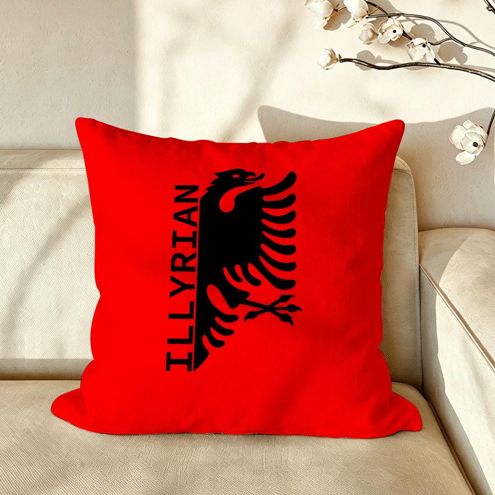 Art IIllyrian Cushion Cover Pillow Case Antidustmite Pillowcase Silky Short Plush Sofa Cushion Cover hot