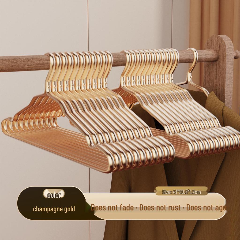 Nine-Piece Seamless Space-Saving Adult Clothes Hanger Set | Wide-Shouldered, Stainless Steel & Aluminum Alloy Hangers for Drying