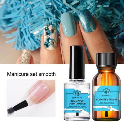 2 st/set Nail Prep Dehydrator Säker, icke-lyftande Icke-irriterande skyddande bärbar icke-syraprimer med kittillbehör