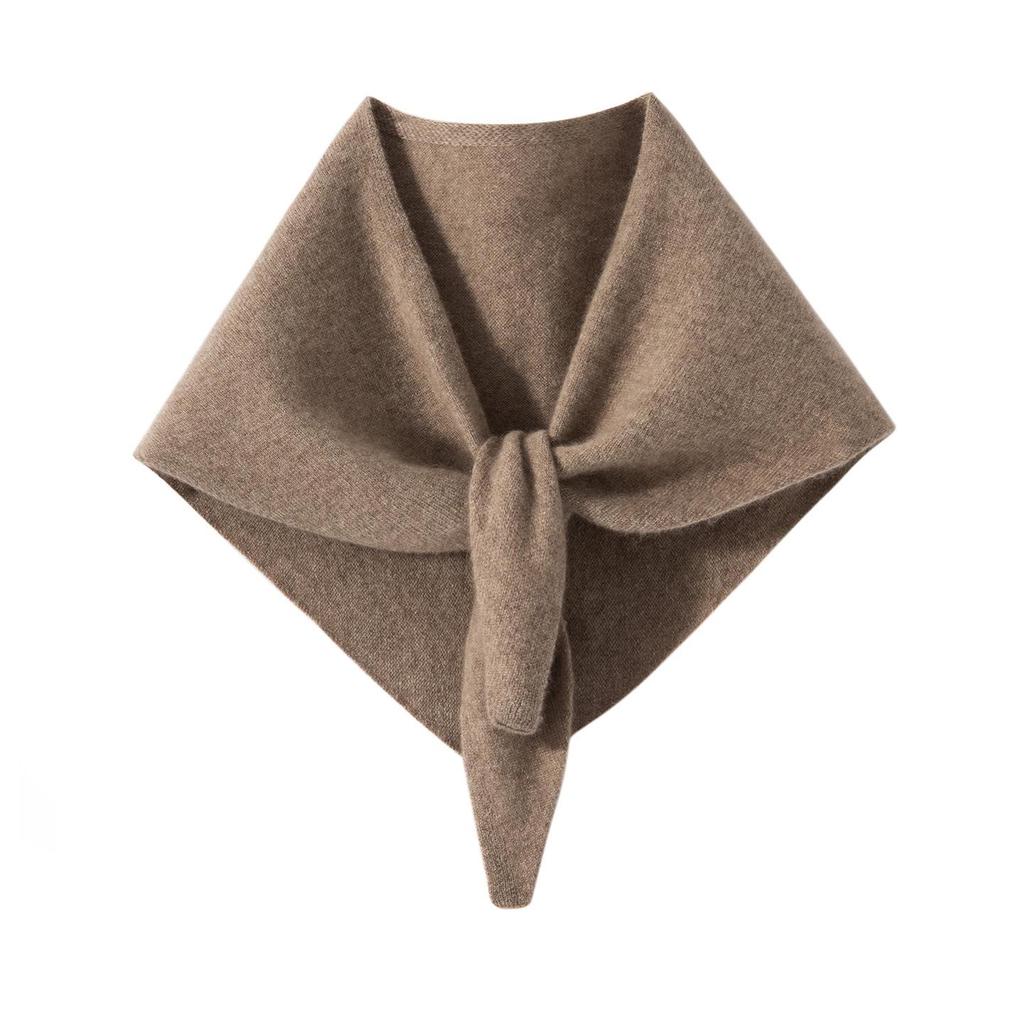 100% Pure Cashmere Women's Knit Triangle Scarf - Neck Warmer & Protector for Autumn/Winter