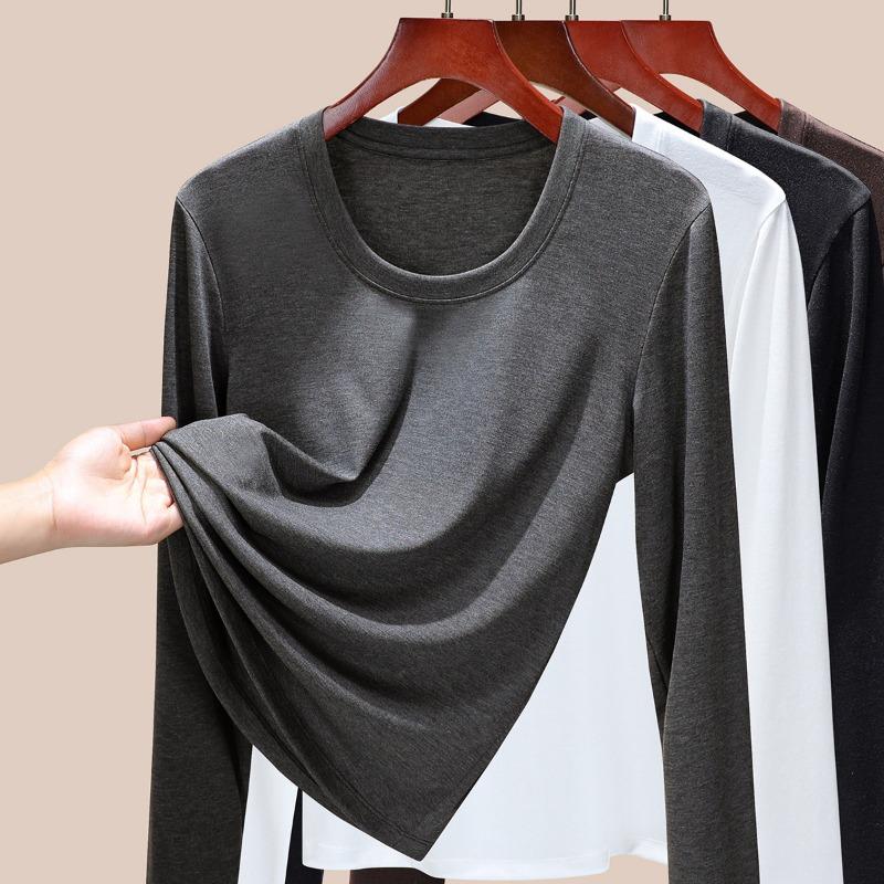 

Neck long-sleeved t-shirt women s new summer cool breathable sunscreen bottoming shirt age-reducing and thin sports top XXXL