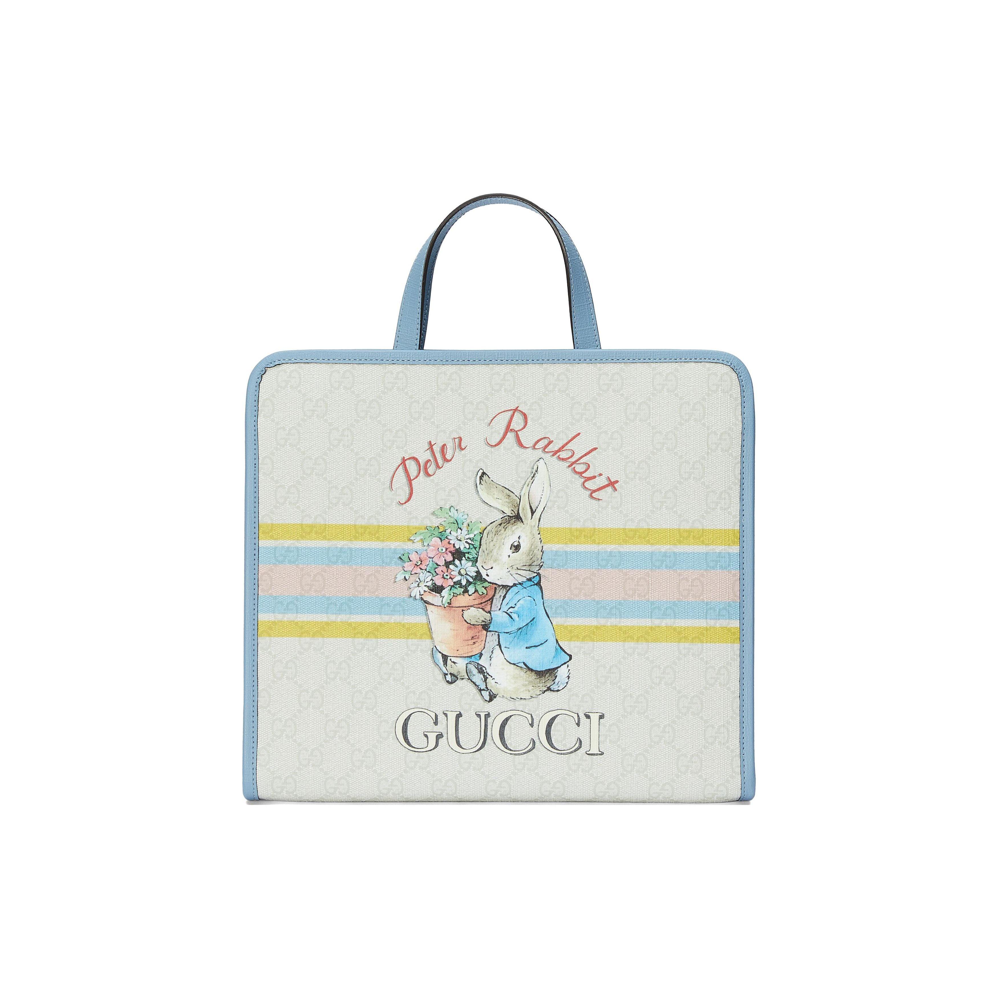 

Gucci x Кролик Пітер Сумка-шопер з канви GG для дітей Біло-синя Для щоденних покупок 605614-FACZX-8460 Basic Set (Bag+Dust Bag)