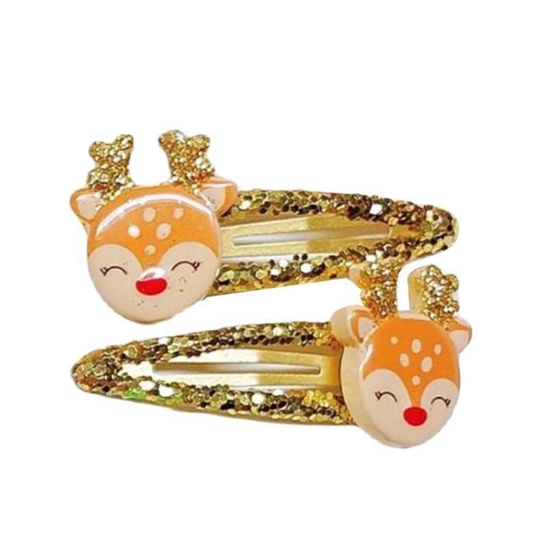 

1Pair Lovely Christmas Hair Clip For Women And Girls Nonslip Designs Hair Barrettes For Christmas Festival Celebrations