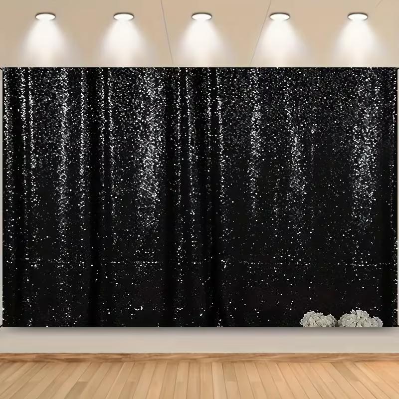 

2D Sparkly Black Background for Night Themed Parties, Award Ceremonies and Vlogs 47.2x31.5inch/120*80cm