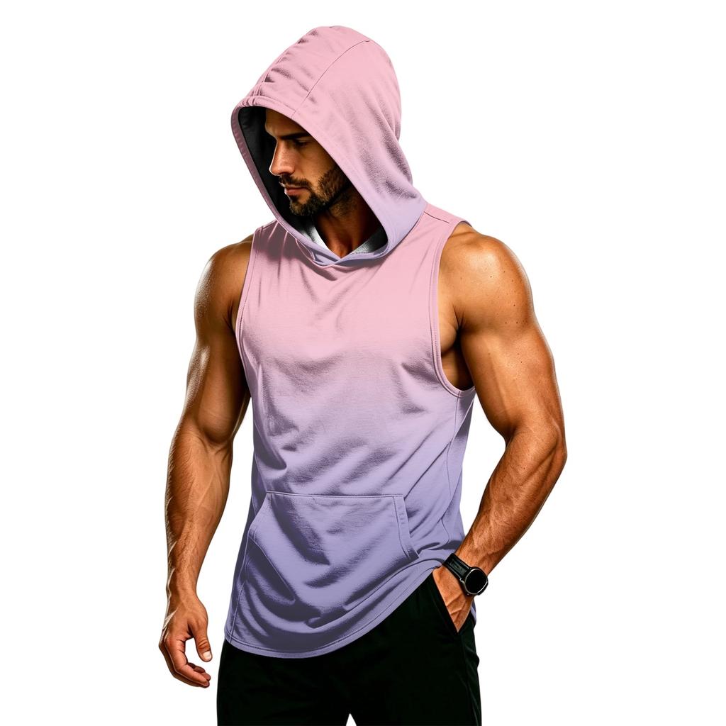 Sudadera con capucha sin mangas para hombre, chaleco de gimnasio, ajuste muscular, ligera, transpirable, secado rápido, camiseta sin mangas con capucha para entrenamiento, culturismo, ejercicio, fitness