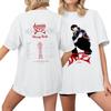 Maglietta casual da donna con stampa, scollo tondo, pullover, manica corta