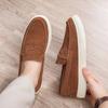 Suede Leather Men Loafers Fashion Comfortable Casual Shoes Breathable Slip On Walking Shoes Platform Lightweight Work Shoes