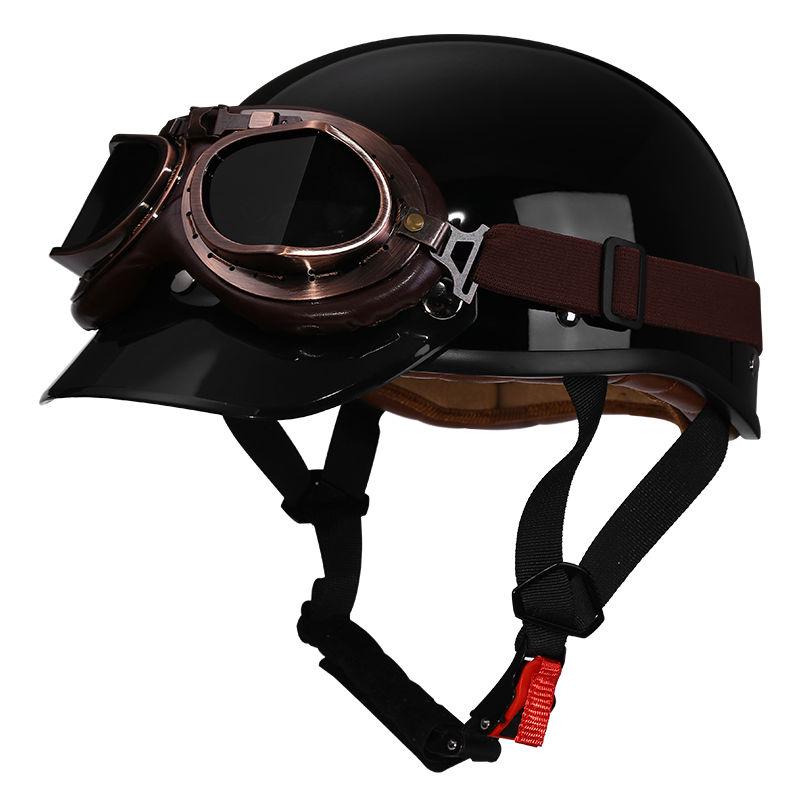 Retro Motorcycle Helmet, Men's Four Season Pedal Cruising Scoop Helmet, Safety Helmet, Women's Electric Half Helmet