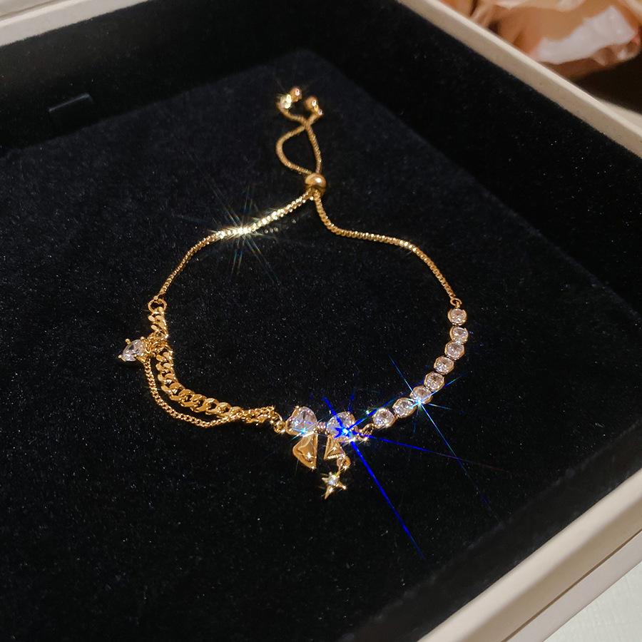 Europe and the United States Hot-selling Color Oval Love Zircon Bracelet Light Luxury Bracelet Personalized Jewelry Women