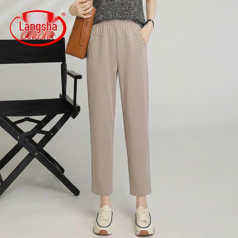 LangSha Women s High-Waist Casual Straight Leg Pants 2XL