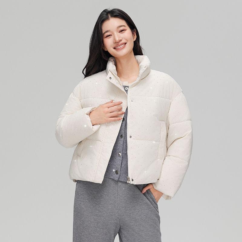 New shiny small student cotton-padded clothes, short bread clothes, cotton-padded clothes, thickened cotton-padded jackets in winter, trendy