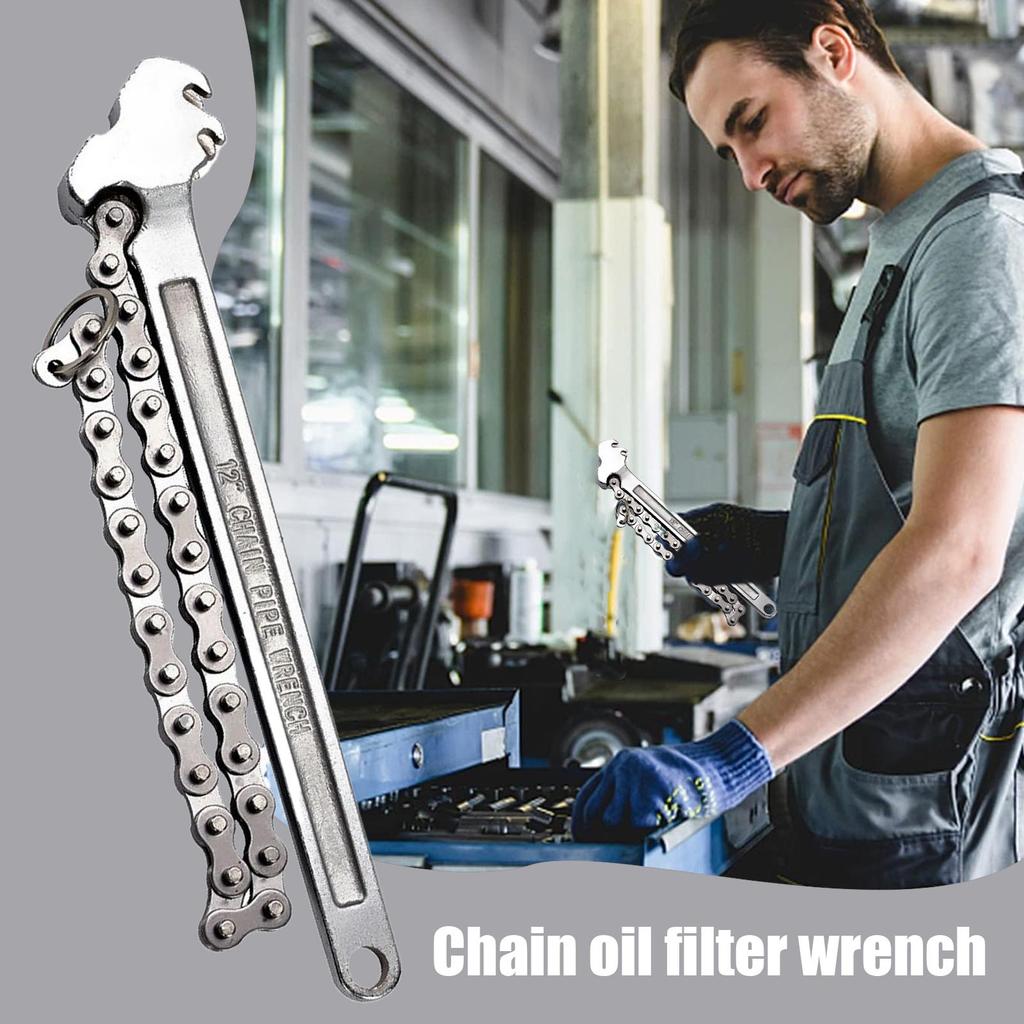 Heavy Duty Long Handle Automotive Repairing Accessories Steel 16-Inch Chain Pipe Wrench Chain Pipe Wrench Chain Oil Wrench