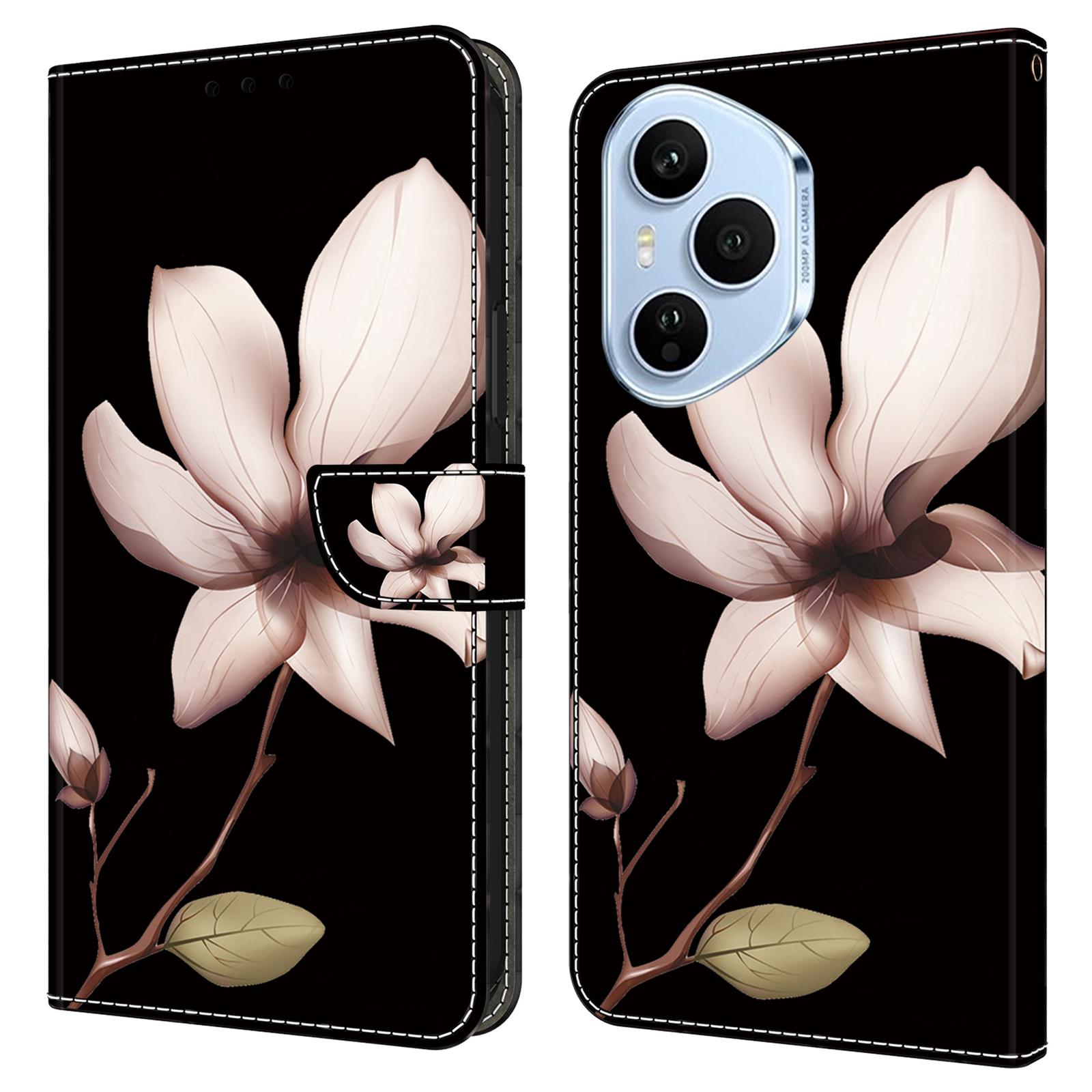 

Для Honor 400 Pro 5G (Глобальный) Чехол Магнитная застежка 3D узор Кожаный кошелек Чехол для телефона Pink Flower