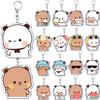 Portachiavi Bubu Dudu Coppia Amore Orsetto Panda Portachiavi per Accessori Ciondolo Borsa Portachiavi Gioielli Regali per Fan Amanti