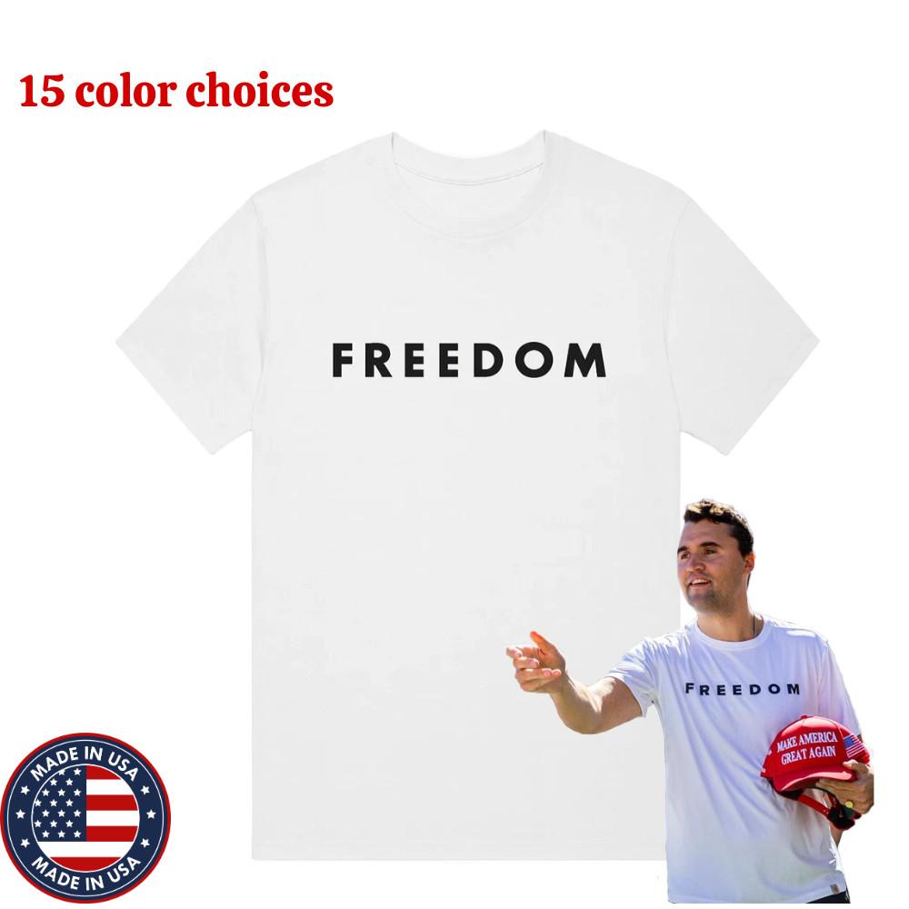 Freedom Charlie Kirk T-Shirt Gildan Heavy Cotton Tee – Color Options Size S-5XL! Unisex T-Shirt XXL