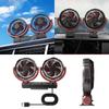 Car Fan Double Head USB Fan for Car, Vehicle Cooling Fan Brushless Motor 3 Speed, 360Rotation, for Car Dashboard