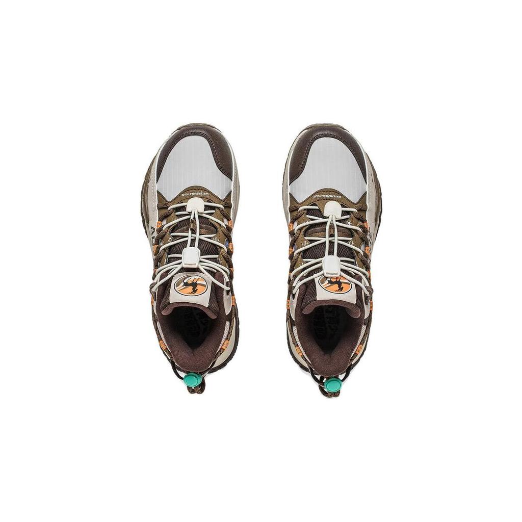 Li Ning Childrens Yan Luan 2.0 Comfortable Versatile Anti-Kick Shock Absorption Mid-Top Running Shoes Kids Running Shoes Brown YKET006-9