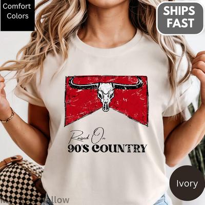 90s Country Music Comfort Colors Tee: Retro Nashville Concert Shirt and Kids T-Shirt