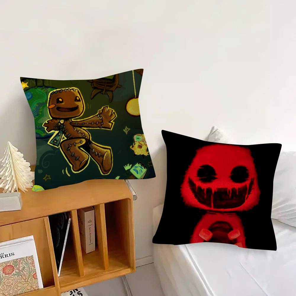 Funny LBP Sackboy 45*45cm Cushion Cover Pillow Cover Decor Pillowcase Home Pillowcase for Couch Pillow