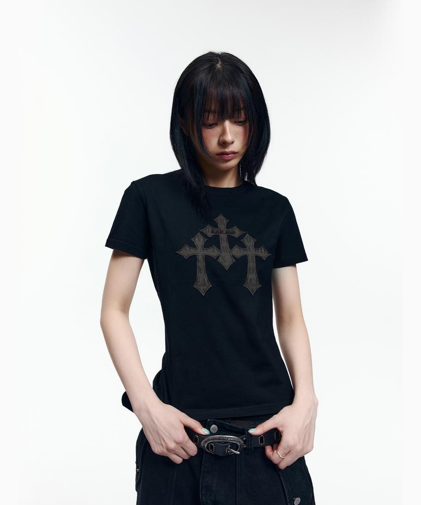 AAKAM Trinity Cross Half Top (Black)