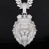 Three-dimensional Lion Full Diamond Zircon Pendant