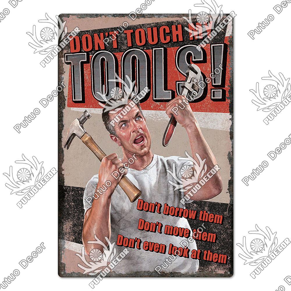 Decor Tire Shop Vintage Tin Sign Plaque Metal Iron Plate Wall Adornment for Garage Gas Station Car Sale Repair Poster
