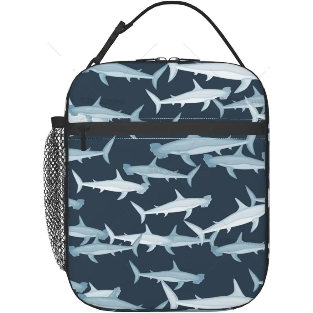 Shark Cute Underwater Animal Portable Lunch Bag for Women/Men Insulated Reusable Lunch Box for Office Work School Picnic Beach