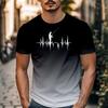 Men's Summer 3D Digital Printed Black Bear Round Neck Short Sleeved T-shirt