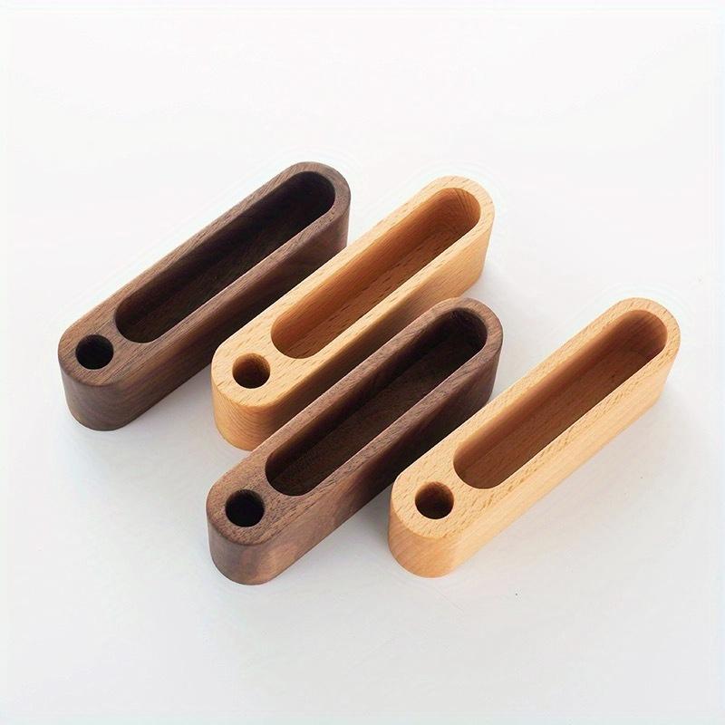 2Pcs Business Card Holder with Pen Holder Classification Solid Wood Business Card Box Pen Organizer Business Card Holder
