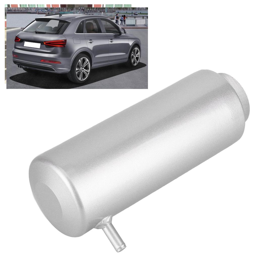Radiator Coolant Aluminum Catch Tank 80ml Overflow Reservoir Automobile UniversalSilver