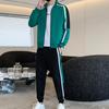 Fashion Korean Version Men's Patchwork Zippered Sportswear+Pants Set  New Spring Autumn Casual Jogging Fitness Two-Piece Set