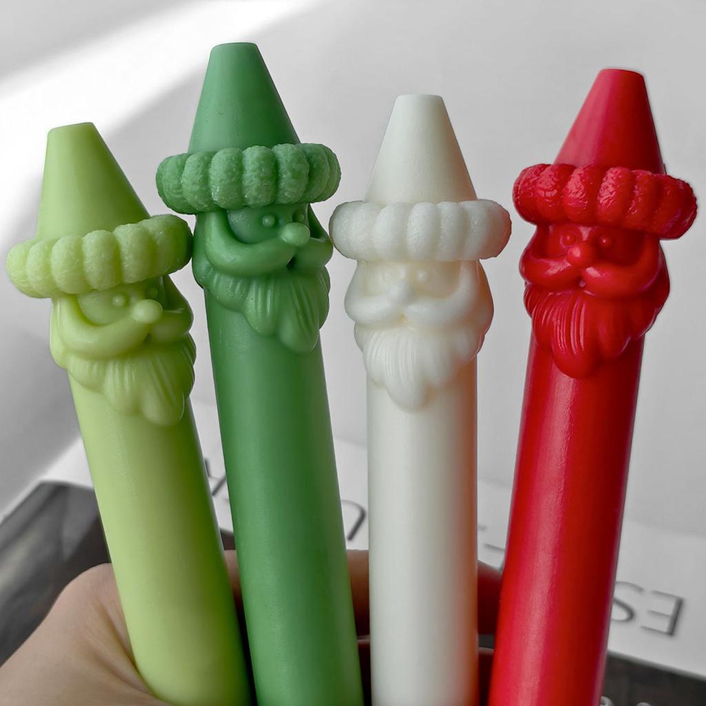 Santa Clause Pillar Candle Silicone Mold For Holiday Decoration Christmas Candle Silicone Mold for Making Candle Soap